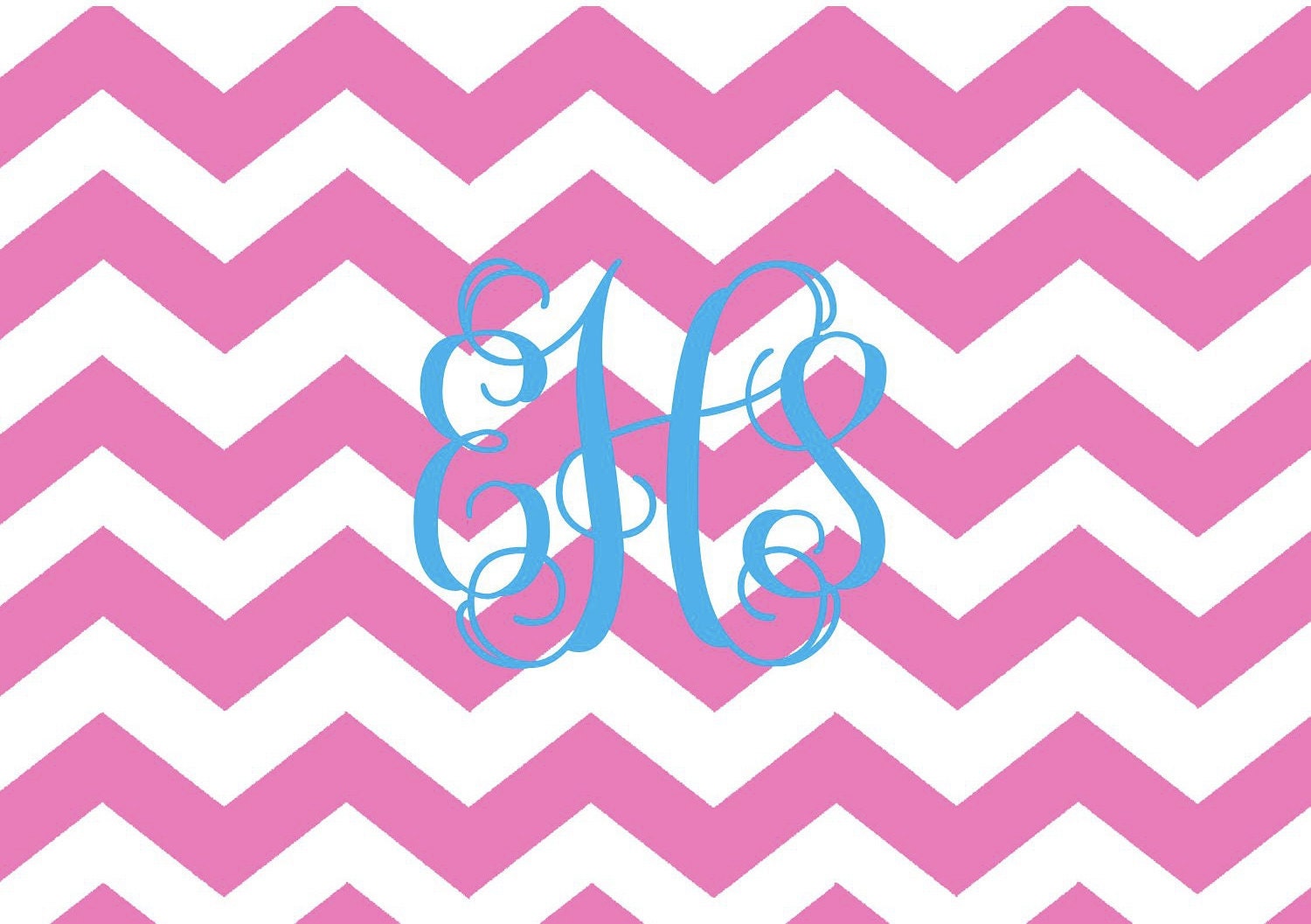 Preppy and Pink Chevron Folded Notes - Set of 10