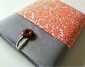 iPad Case, iPad Sleeve Cover with Pocket and Padded for any iPad - Coral Damask