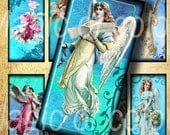 Digital Collage of  Vintage Angels Images - 20  1x2 Inch JPG images - Digital  Collage Sheet