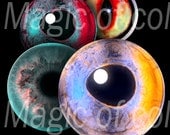 Eyes, Eyes, Eyes - 63  1 Inch Circle JPG images - Digital  Collage Sheet