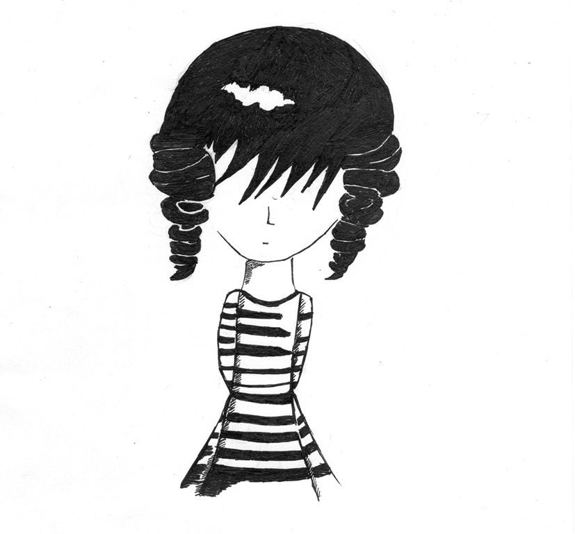 Loneliness. Original Child's Ink Drawing