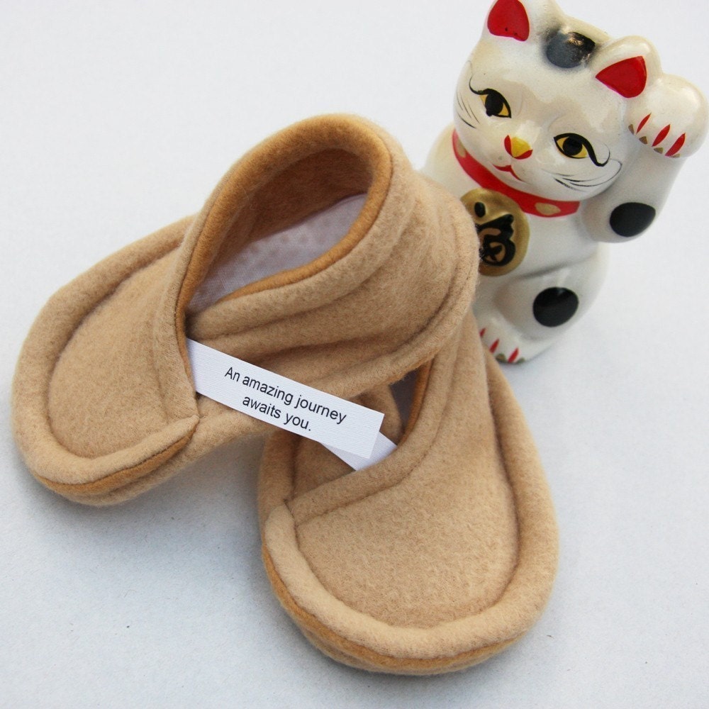 Fortune Cookie Baby Booties - You Personalize Fortune
