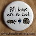 pill bugs are so cool - pinback button badge