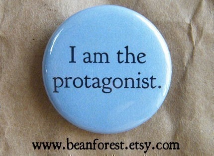 i am the protagonist, i am the antagonist - pinback button badge
