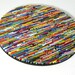 round wall art- made from recycled magazines, colorful, unique 12 inch circle