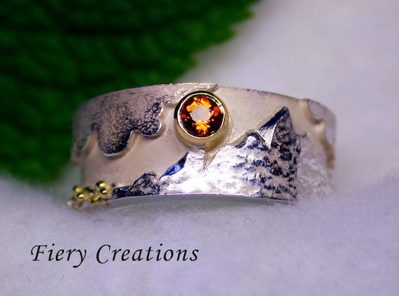 Earth Ring or Ring of the 4 Elements Sterling by FieryCreations