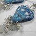 RESERVED-Millefiori Polymer Clay Heart Weave Dangle Earrings with Moonstone and Pearls