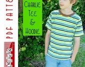 PDF Sewing Pattern:  The Charlie Tee & Hoodie Big Kid Sizes (Instant Download)