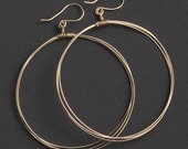 Large Gold or Silver Wire Hoop Earrings--Light and Airy Modern Style, Bespangled Jewelry Signature Hoops