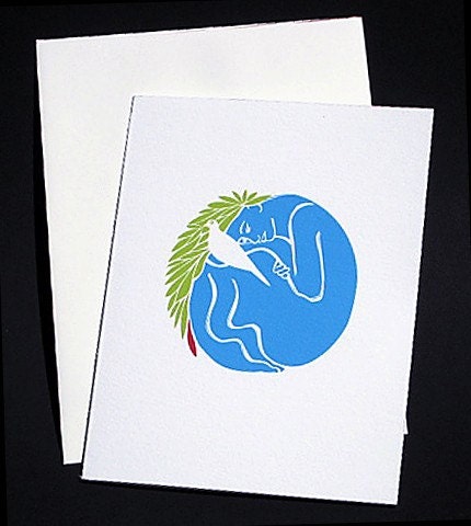 Peace Green Greeting Card