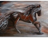 DreamWalker Wild Mustang Abstract Running Horse ArT -  5x7 Print by AmyLyn Bihrle