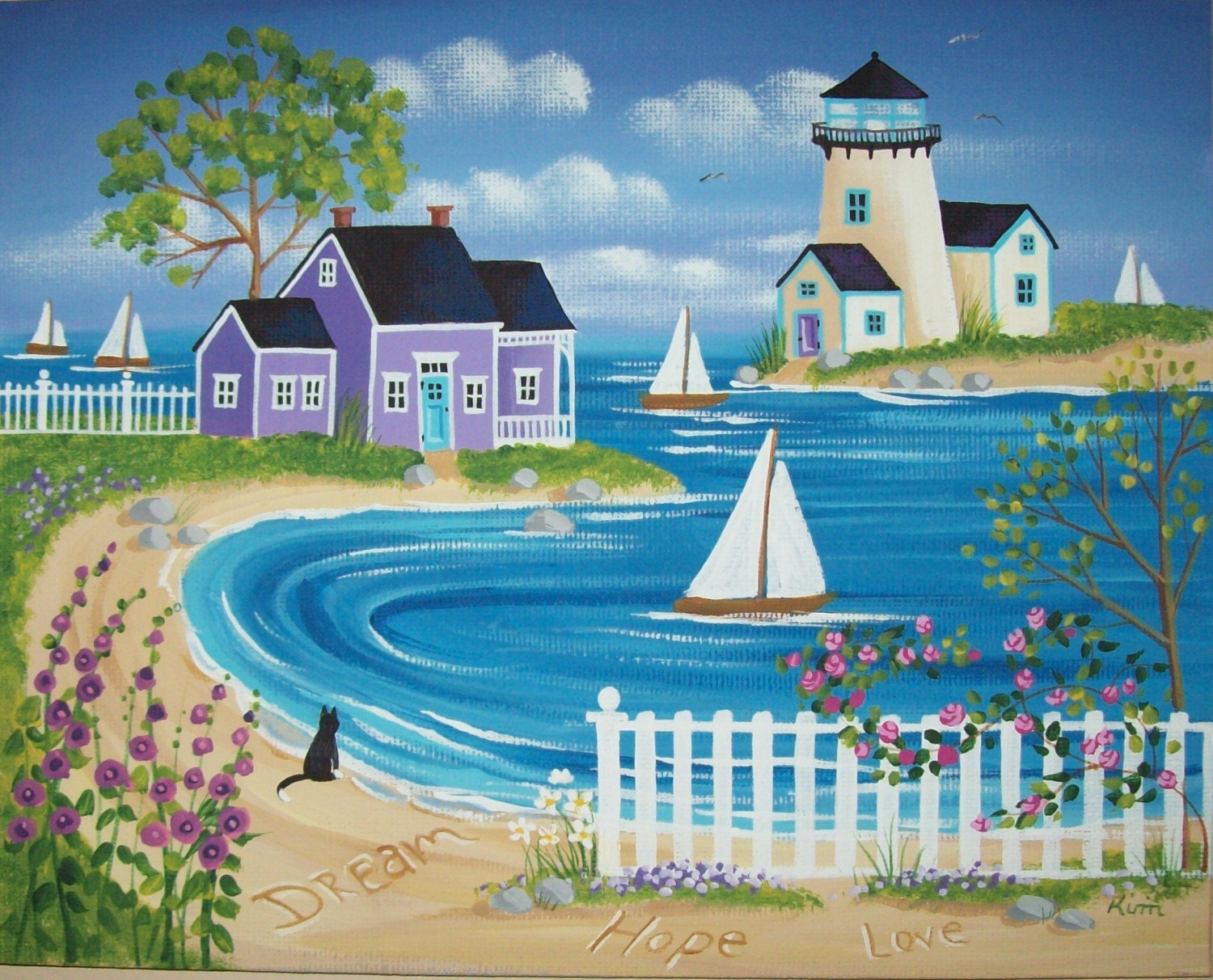 Written in the Sand Folk Art Print
