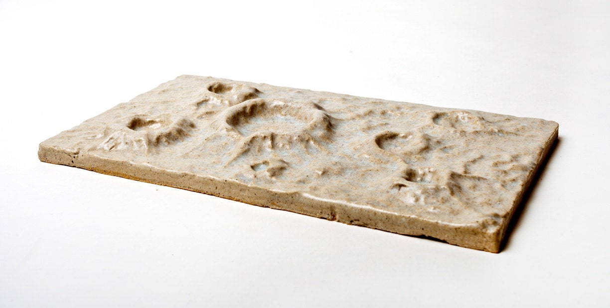 Lunar Stoneware Moonscape Tile 10.75 x 6 Inches
