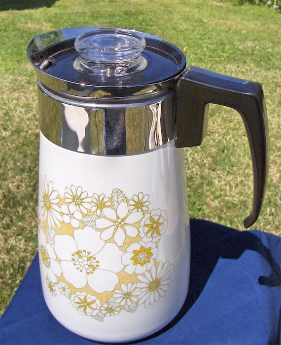 Items similar to Corning Ware Floral Bouquet Daisy Coffee Percolator on Etsy