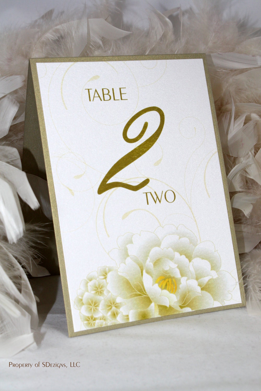 Peonies and Hydrangeas Table Numbers - Set of 10 - Tented Il_170x135