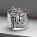 Sterling Silver Wide Band Wired Corset Ring with Bow FREE SHIPPING
