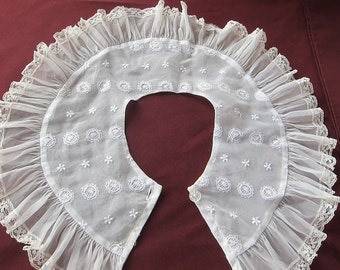 1920s 30s vintage lace and organdy collar