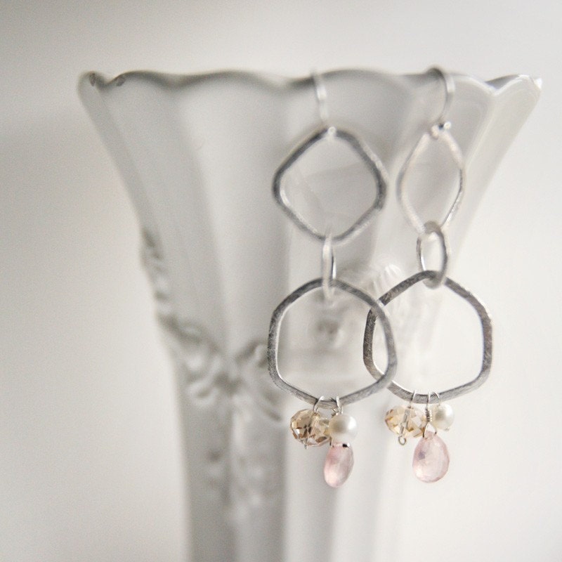 Vera - Gorgeous Sterling/Crystal/Quartz/Pearl Statement Earrings