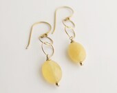 Madeline - Gold / Lemon Jade Dangle Earrings