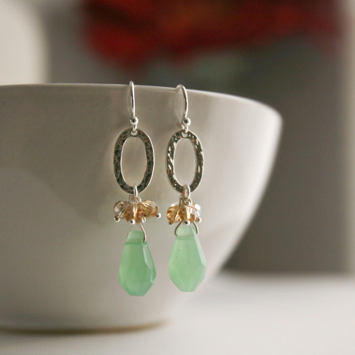 Tina - Sterling / Crystal Dangle Earrings