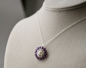 Victoria - Sterling / Amethyst / Pearl Pendant Necklace