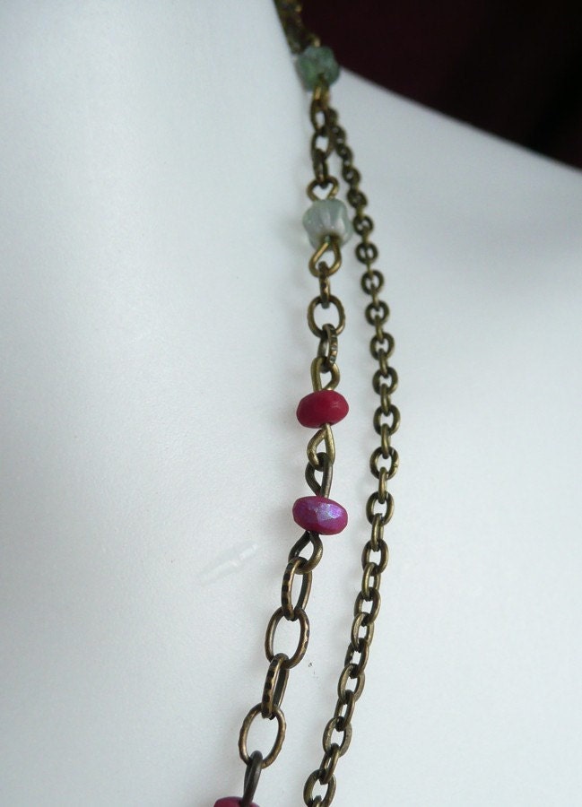 Patina Envelope Locket Layered Necklace - Je t'aime
