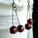 Dark Cherry Carnelian Dangle Earrings - Dark Cherries
