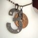 Number Three Unisex Gunmetal Ball Chain Necklace - No. 3