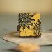 Mustard Yellow Adjustable Scrabble Tile Ring - The Grand Hall - Nickel Free