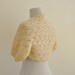 Lace Mohair Bridal Shrug Bolero Delicate Hand Knit Beige Bone Earth Tones Natural MADE TO ORDER