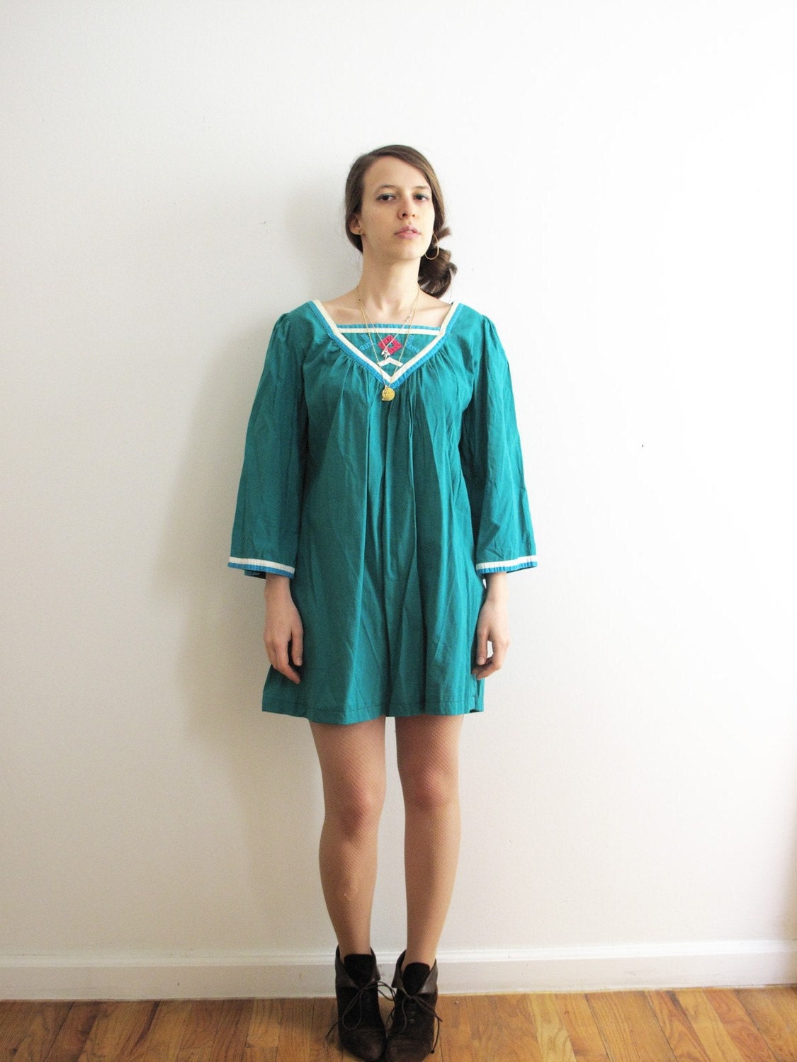 Cotton Mini Tent Dress. S