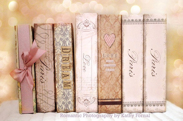 Still Life Photography, Books Photography, Paris Love Dreamy Pink Books, Cottage Art Pink Art Books Photograph 8" x 12"