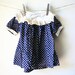 Vintage 1950's Little Girls Blue Polka Dot Dress