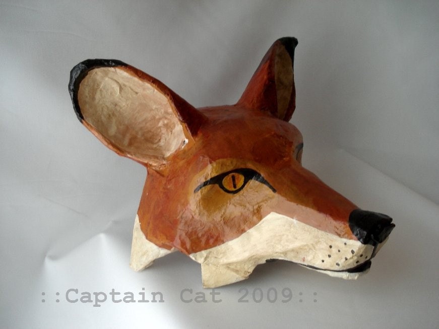FOX Mask Original Folk Art by CaptainCat