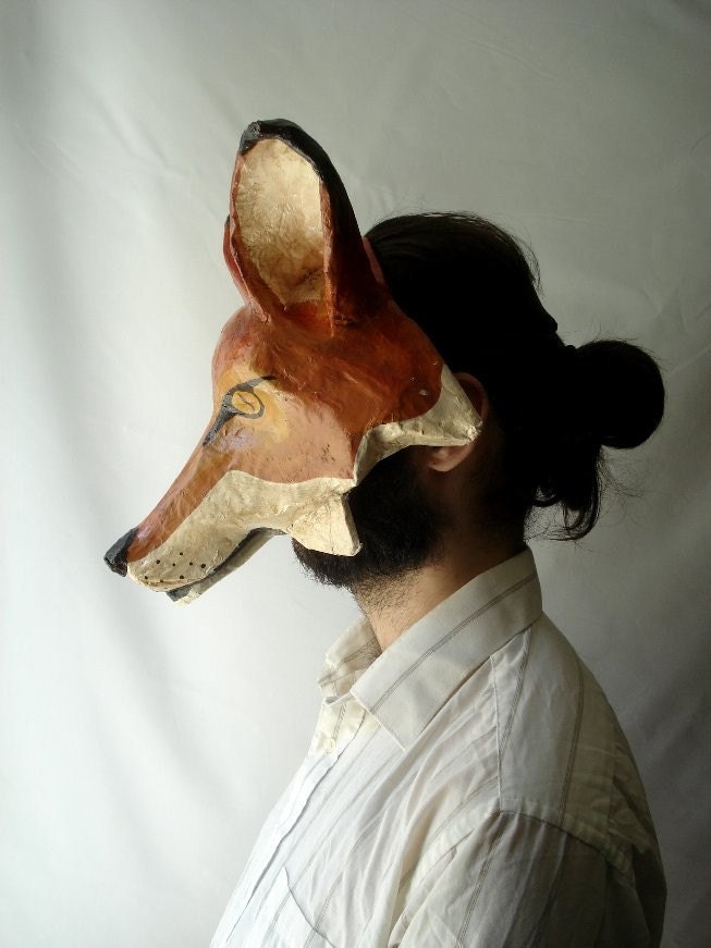 FOX Mask Original Folk Art by CaptainCat