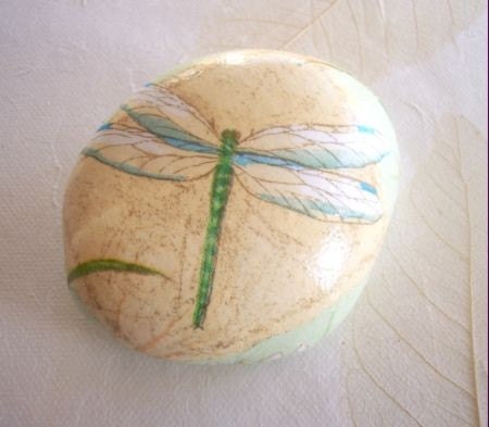Dragonfly rock paper weight - REDUCED