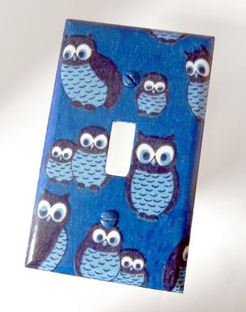 Blue Owls switch plate