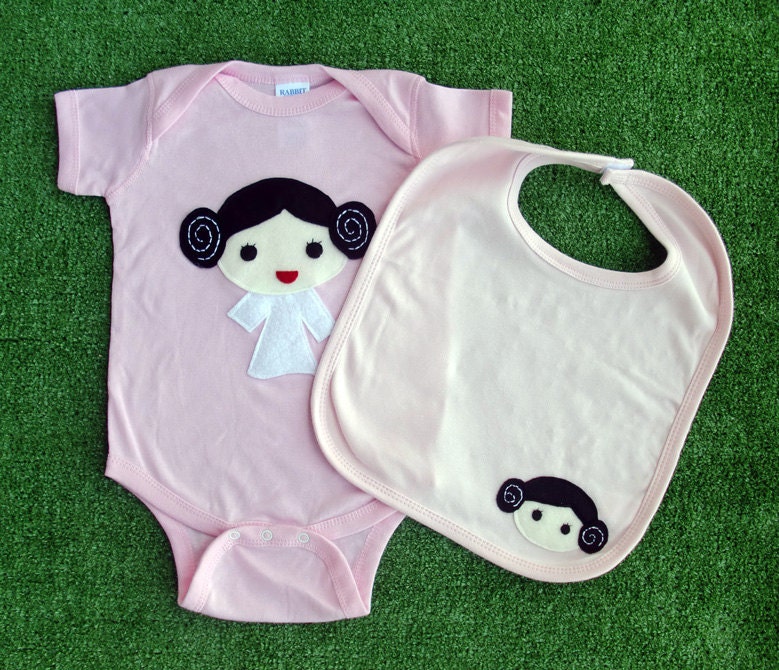 Sewing Wars - Princess Layer Baby Girl Infant Bodysuit and Bib Combo