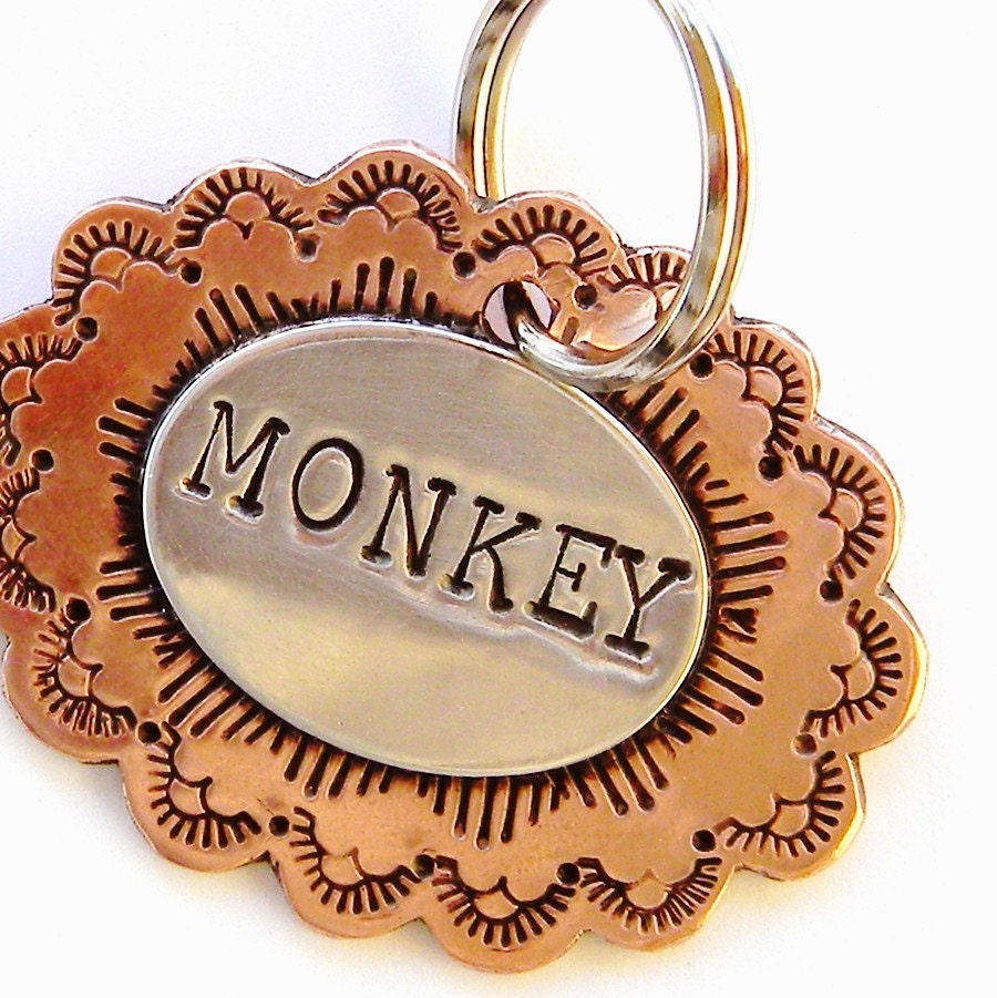 Dog Tag - Handmade Copper & Sterling Silver Concho Pet Tag