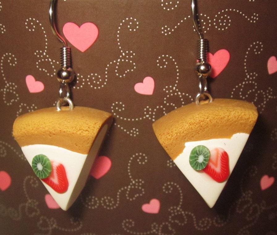 Elegant Cheesecake Slice Earrings