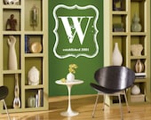 LARGE Vintage Inspired Monogram Vinyl Wall Decal