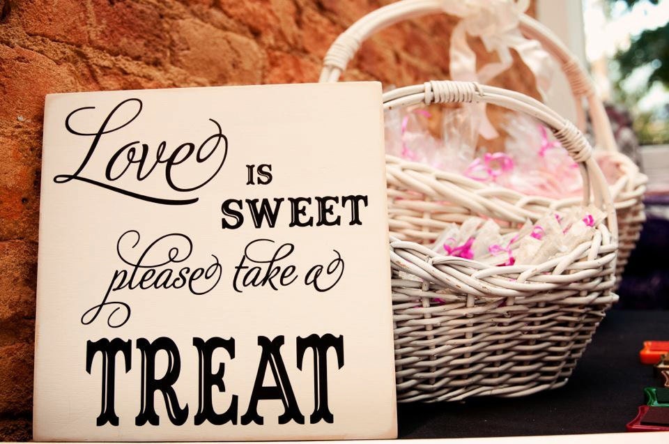 Love is Sweet Sign - wedding sign - photo prop - reception sign (w-024)
