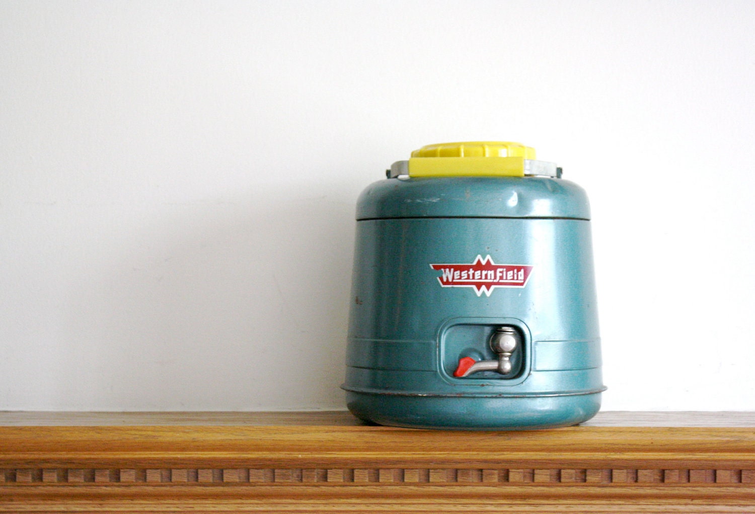 Vintage thermos vintage Thermic Jug by Westfield in Aqua and Yellow mid century