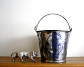Vintage metal bucket storage industrial galvanized bucket schuetzenfest advertising festival bucket 1972 altamont Illinois german