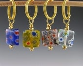 Seasons Of Knitting -  Stitch Markers - Knitting - Crochet - Phone Charms / Fobs - Handmade  -  Set of 4