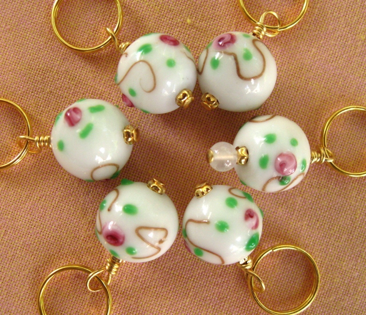 Stitch Markers - Knitting - Crochet - Renaissance- Handmade - Set of 6