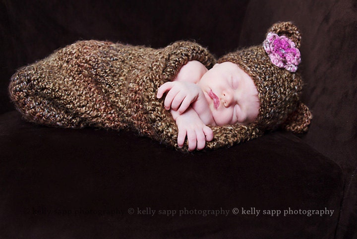 Stella Bs Nuggle Sac and Newbini Set, Newborn Cocoon, Photo Prop