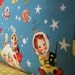 Baby BOY bedding in RETRO ROCKETS bumper set fitted crib sheet and crib skirt and extras