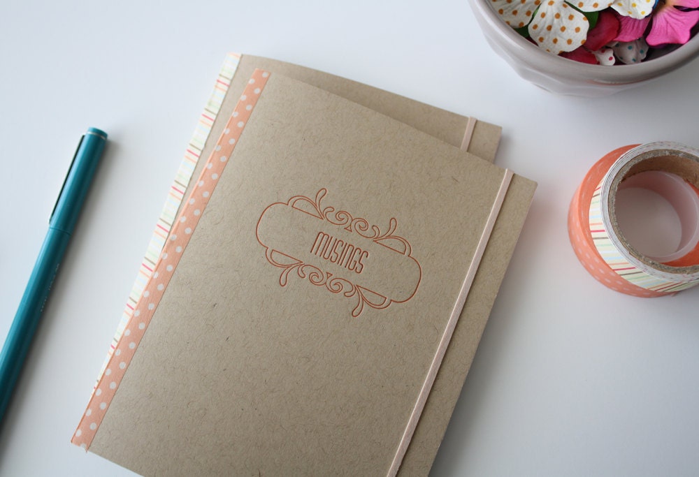 Mini Notebook - MUSINGS - Hand Stitched and Letterpress Printed (30 Pages)