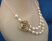 Bridesmaid Jewelry Fashion Rose Color Choice Double Strand Pearl Necklace
